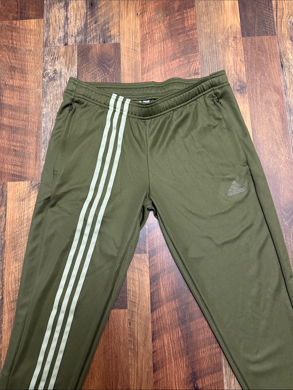 Adidas Tiro Track Pants Men's Olive Green 3 Stripe Soccer Training Joggers